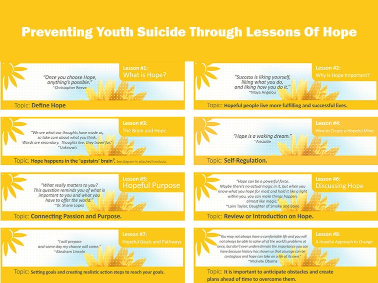 通过希望的教训防止青少年自杀