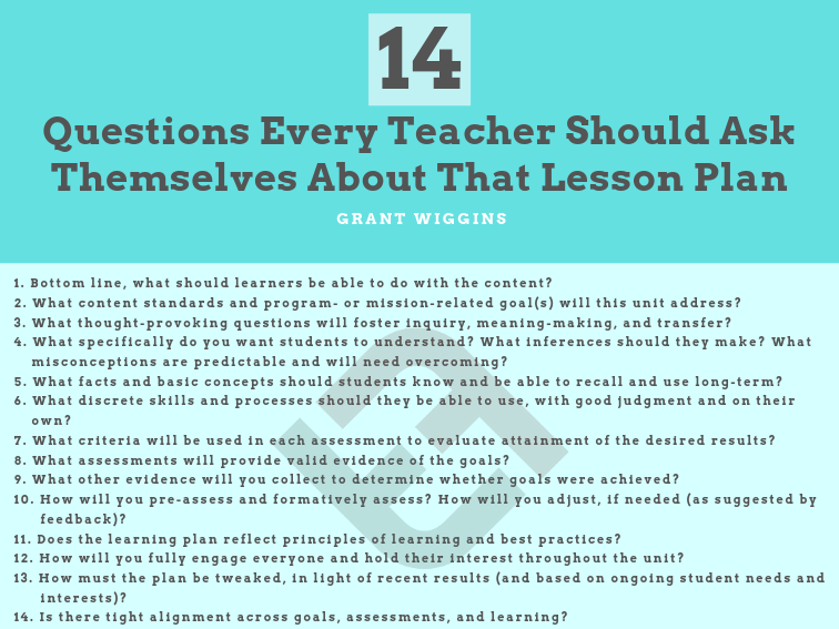 关于教学计划，每个老师都应该问自己的14个问题